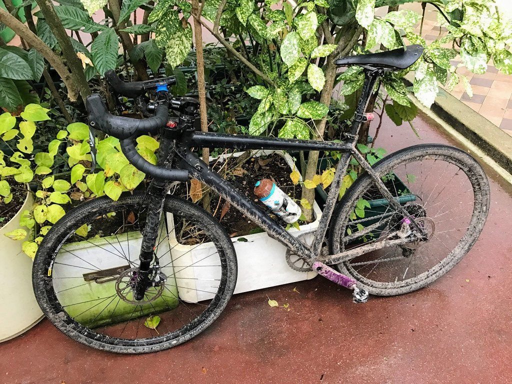 Caked with mud after another weekend ride