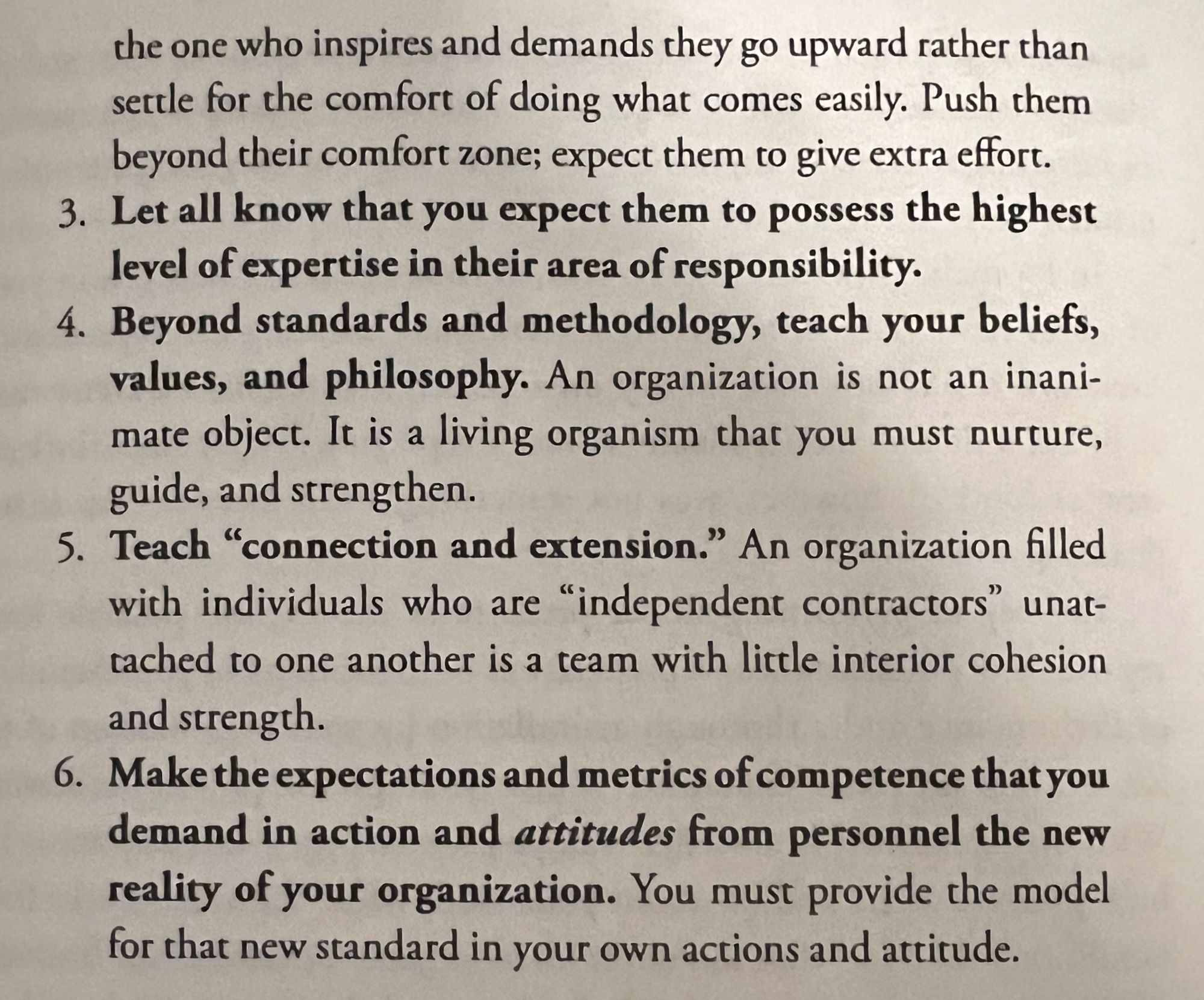 Establishing your standard of performance screenshot from the book